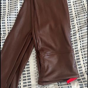 Faux leather brown Spanx leggings Size Small